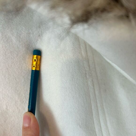 Cupcakes and Cashmere Ivory Standford Coat Faux Fur Hood Woman’s Large - Picture 6 of 14